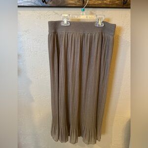 Tan A Line Crinkle Skirt Petite Small